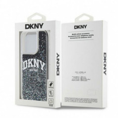 Kryt DKNY Liquid Glitters Arch Logo na Apple iPhone 13 Pro Čierny