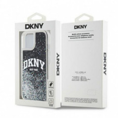 Kryt DKNY Liquid Glitters Arch Logo na Apple iPhone 14 Čierny