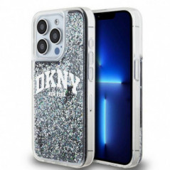 Kryt DKNY Liquid Glitters Arch Logo na Apple iPhone 14 Pro Čierny