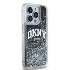 Kryt DKNY Liquid Glitters Arch Logo na Apple iPhone 14 Pro Čierny