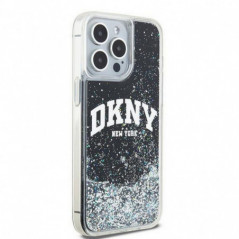 Kryt DKNY Liquid Glitters Arch Logo na Apple iPhone 14 Pro Max Čierny