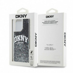 Kryt DKNY Liquid Glitters Arch Logo na Apple iPhone 14 Pro Max Čierny