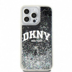 Kryt DKNY Liquid Glitters Arch Logo na Apple iPhone 15 Pro Max Čierny