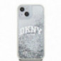 Kryt DKNY Liquid Glitters Arch Logo na Apple iPhone 15 Biely