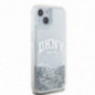 Kryt DKNY Liquid Glitters Arch Logo na Apple iPhone 15 Biely