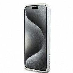 Kryt DKNY Liquid Glitters Arch Logo na Apple iPhone 15 Biely