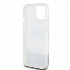 Kryt DKNY Liquid Glitters Arch Logo na Apple iPhone 15 Biely