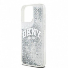Kryt DKNY Liquid Glitters Arch Logo na Apple iPhone 15 Pro Max Biely