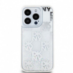 Kryt DKNY Liquid Glitters Checkered Pattern na Apple iPhone 15 Pro Biely