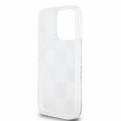 Kryt DKNY Liquid Glitters Checkered Pattern na Apple iPhone 15 Pro Biely