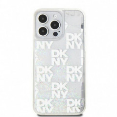 Kryt DKNY Liquid Glitters Checkered Pattern na Apple iPhone 15 Pro Max Biely