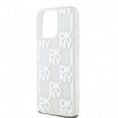 Kryt DKNY Liquid Glitters Checkered Pattern na Apple iPhone 15 Pro Max Biely