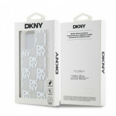 Kryt DKNY Liquid Glitters Checkered Pattern na Apple iPhone 15 Pro Max Biely