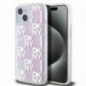 Kryt DKNY Liquid Glitters Checkered Pattern na Apple iPhone 15 Ružový