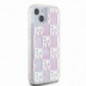 Kryt DKNY Liquid Glitters Checkered Pattern na Apple iPhone 15 Ružový
