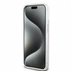 Kryt DKNY Liquid Glitters Checkered Pattern na Apple iPhone 15 Ružový