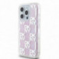 Kryt DKNY Liquid Glitters Checkered Pattern na Apple iPhone 15 Pro Ružový