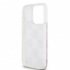 Kryt DKNY Liquid Glitters Checkered Pattern na Apple iPhone 15 Pro Ružový