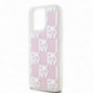 Kryt DKNY Liquid Glitters Checkered Pattern na Apple iPhone 15 Pro Max Ružový