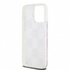 Kryt DKNY Liquid Glitters Checkered Pattern na Apple iPhone 15 Pro Max Ružový