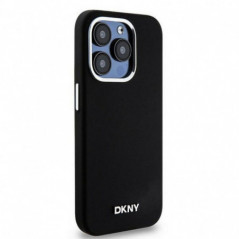 Kryt DKNY Silicone Horizontal Metal Logo na Apple iPhone 14 Pro MagSAFE  Čierny