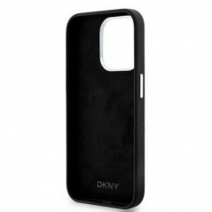 Kryt DKNY Silicone Horizontal Metal Logo na Apple iPhone 14 Pro MagSAFE  Čierny