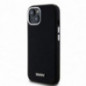 Kryt DKNY Silicone Horizontal Metal Logo na Apple iPhone 15 MagSAFE  Čierny