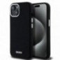 Kryt DKNY Silicone Horizontal Metal Logo na Apple iPhone 15 Plus MagSAFE  Čierny