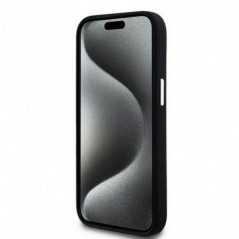 Kryt DKNY Silicone Horizontal Metal Logo na Apple iPhone 15 Plus MagSAFE  Čierny