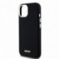Kryt DKNY Silicone Horizontal Metal Logo na Apple iPhone 15 Plus MagSAFE  Čierny