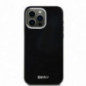 Kryt DKNY Silicone Horizontal Metal Logo na Apple iPhone 15 Pro Max MagSAFE  Čierny