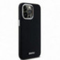 Kryt DKNY Silicone Horizontal Metal Logo na Apple iPhone 15 Pro Max MagSAFE  Čierny