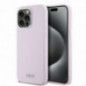 Kryt DKNY Silicone Horizontal Metal Logo na Apple iPhone 14 Pro Max MagSAFE  Ružový