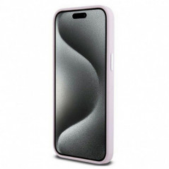 Kryt DKNY Silicone Horizontal Metal Logo na Apple iPhone 14 Pro Max MagSAFE  Ružový