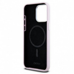Kryt DKNY Silicone Horizontal Metal Logo na Apple iPhone 14 Pro Max MagSAFE  Ružový