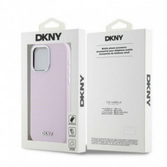 Kryt DKNY Silicone Horizontal Metal Logo na Apple iPhone 14 Pro Max MagSAFE  Ružový