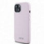 Kryt DKNY Silicone Horizontal Metal Logo na Apple iPhone 15 MagSAFE  Ružový