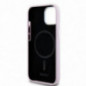 Kryt DKNY Silicone Horizontal Metal Logo na Apple iPhone 15 MagSAFE  Ružový