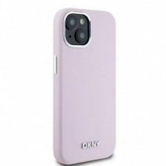 Kryt DKNY Silicone Horizontal Metal Logo na Apple iPhone 15 Plus MagSAFE  Ružový