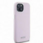 Kryt DKNY Silicone Horizontal Metal Logo na Apple iPhone 15 Plus MagSAFE  Ružový