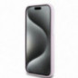 Kryt DKNY Silicone Horizontal Metal Logo na Apple iPhone 15 Plus MagSAFE  Ružový