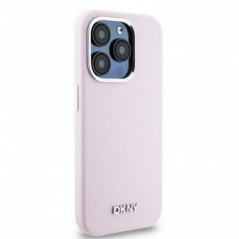 Kryt DKNY Silicone Horizontal Metal Logo na Apple iPhone 15 Pro MagSAFE  Ružový