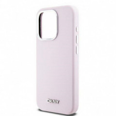 Kryt DKNY Silicone Horizontal Metal Logo na Apple iPhone 15 Pro MagSAFE  Ružový