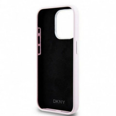 Kryt DKNY Silicone Horizontal Metal Logo na Apple iPhone 15 Pro MagSAFE  Ružový