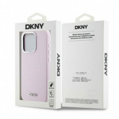 Kryt DKNY Silicone Horizontal Metal Logo na Apple iPhone 15 Pro MagSAFE  Ružový