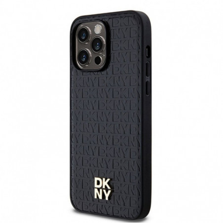 Kryt DKNY Pu Repeat Pattern Stack Logo na Apple iPhone 13 Pro MagSAFE Čierny