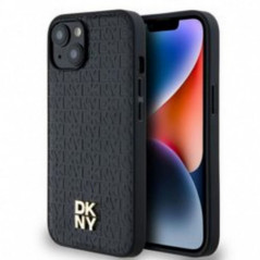 Kryt DKNY Pu Repeat Pattern Stack Logo na Apple iPhone 14 MagSAFE  Čierny
