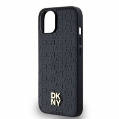 Kryt DKNY Pu Repeat Pattern Stack Logo na Apple iPhone 14 MagSAFE  Čierny