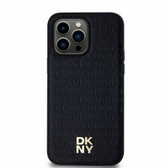 Kryt DKNY Pu Repeat Pattern Stack Logo na Apple iPhone 14 Pro MagSAFE  Čierny