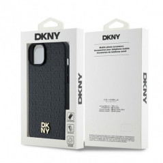 Kryt DKNY Pu Repeat Pattern Stack Logo na Apple iPhone 15 MagSAFE  Čierny